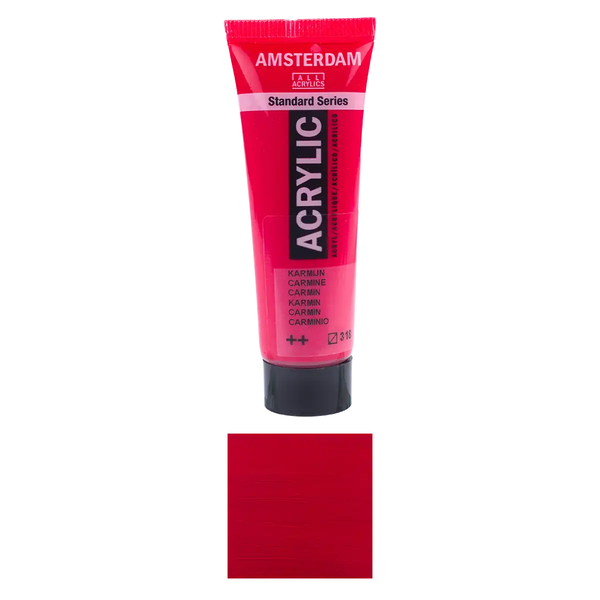 8712079342845_-Halbtransparent-Karminrot-_Amsterdam-_Standard-_Series-_Acrylic_-Colour-_Swatch-_318-Produktansicht-und-Farbkarte