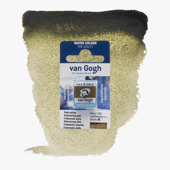 VanGogh_feste-Aquarellfarbe-im-halben-Naepfchen-auf-Farbkarte-Farbfamilie-Gelb-FArbe-Daemmerungs-_Gelb-230