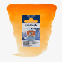 VanGogh_feste-Aquarellfarbe-im-halben-Naepfchen-auf-Farbkarte-Farbfamilie-Orange-FArbe-Permanent-_Orange-266