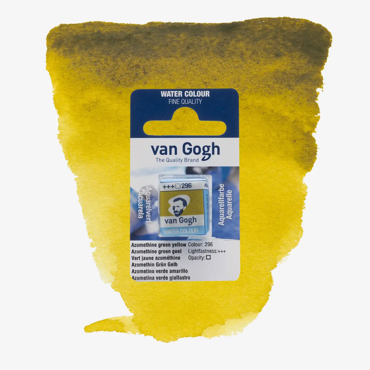 VanGogh_feste-Aquarellfarbe-im-halben-Naepfchen-auf-Farbkarte-Farbfamilie-Gelb-FArbe-Azomethine-_Gruen-_Gelb-296