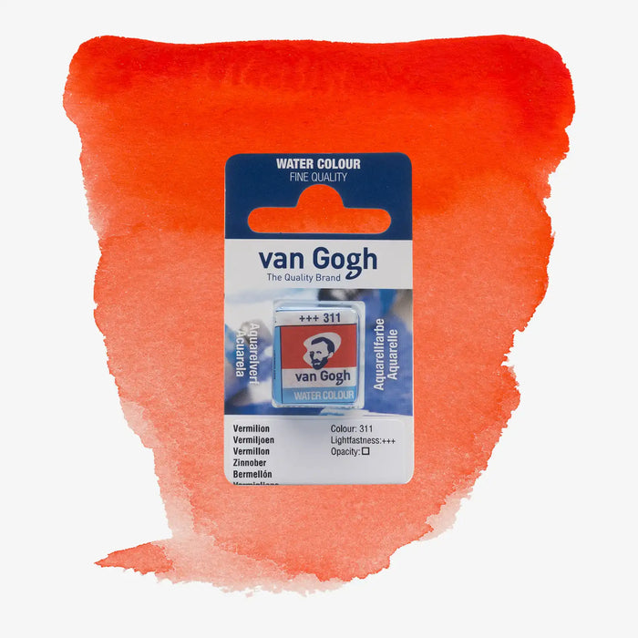 VanGogh_feste-Aquarellfarbe-im-halben-Naepfchen-auf-Farbkarte-Farbfamilie-Rot-FArbe-Vermilion-311