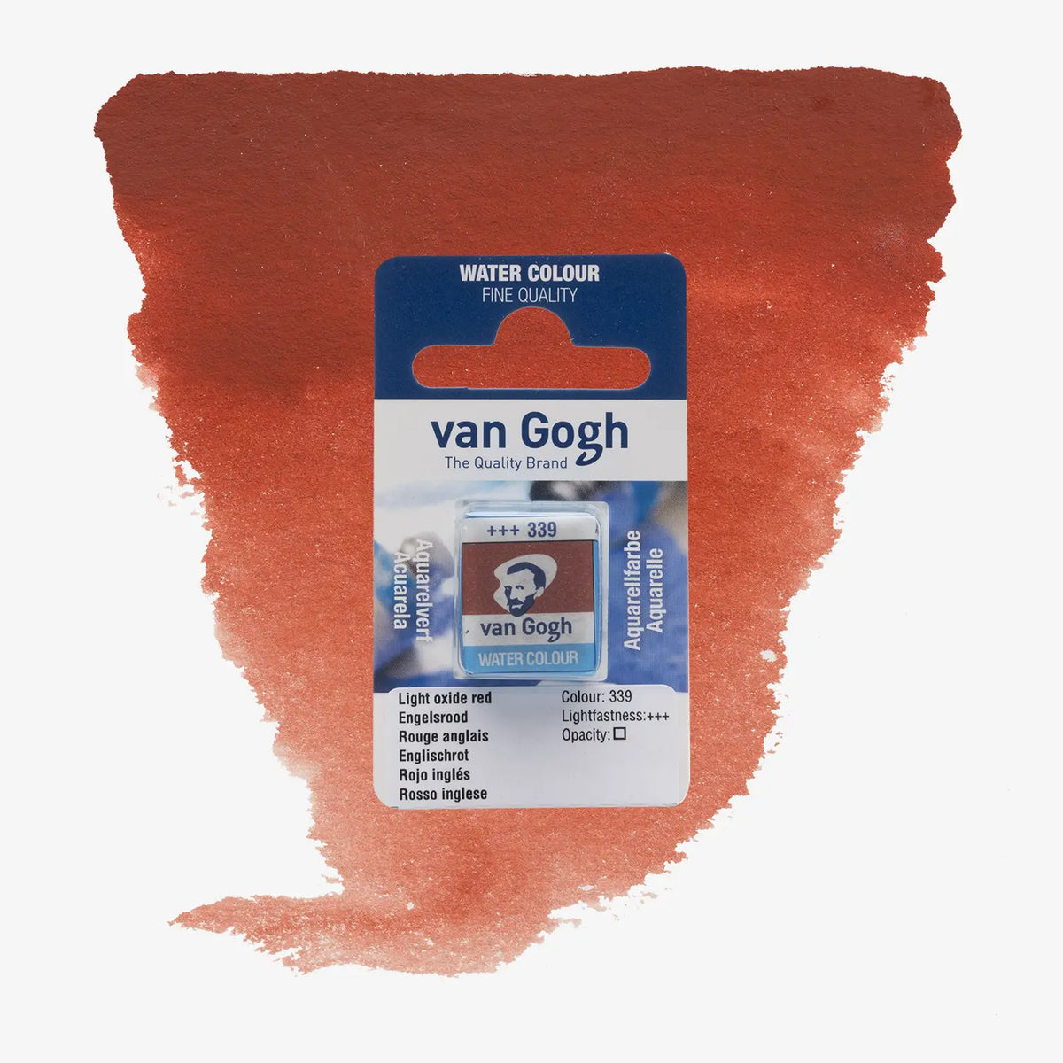 VanGogh_feste-Aquarellfarbe-im-halben-Naepfchen-auf-Farbkarte-Farbfamilie-Braun-FArbe-Lichtoxidrot-339