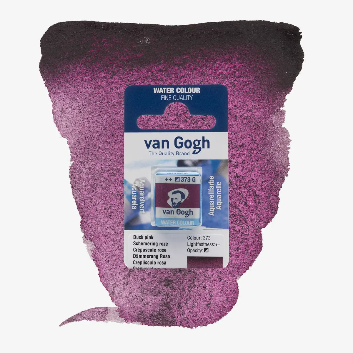 VanGogh_feste-Aquarellfarbe-im-halben-Naepfchen-auf-Farbkarte-Farbfamilie-Rosa-FArbe-Daemmerrose-373