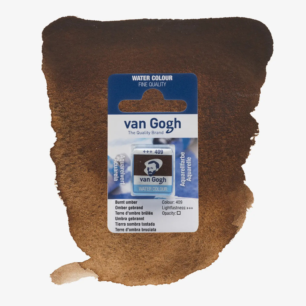 VanGogh_feste-Aquarellfarbe-im-halben-Naepfchen-auf-Farbkarte-Farbfamilie-Braun-FArbe-Gebranntes-_Umbra-409