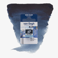 VanGogh_feste-Aquarellfarbe-im-halben-Naepfchen-auf-Farbkarte-Farbfamilie-Blau-FArbe_Indigo-533