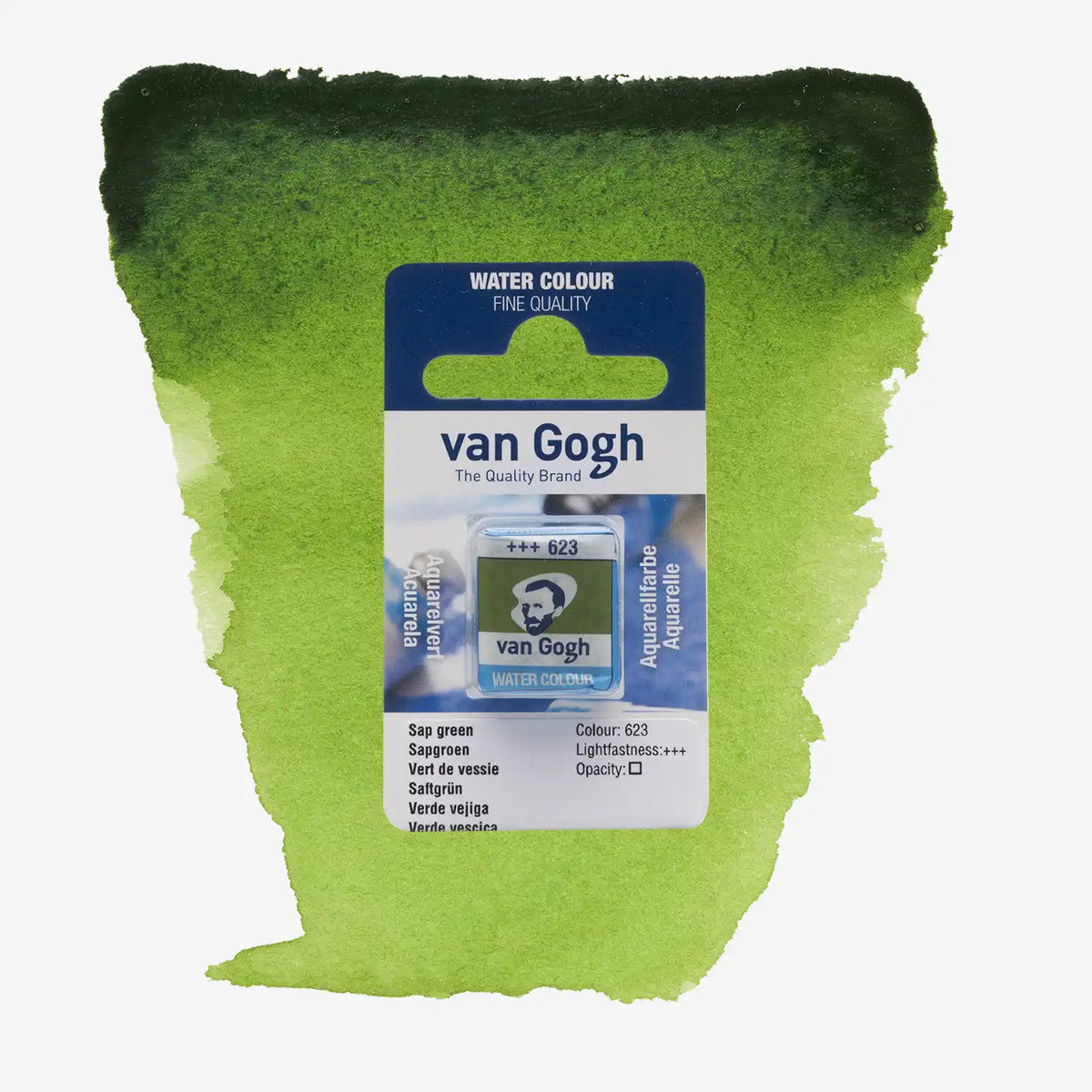 VanGogh_feste-Aquarellfarbe-im-halben-Naepfchen-auf-Farbkarte-Farbfamilie-Gruen-FArbe_Sap-_Gruen-623