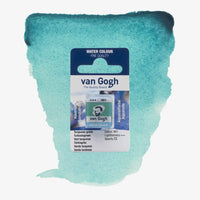 VanGogh_feste-Aquarellfarbe-im-halben-Naepfchen-auf-Farbkarte-Farbfamilie-Gruen-FArbe_Tuerkisgruen-661