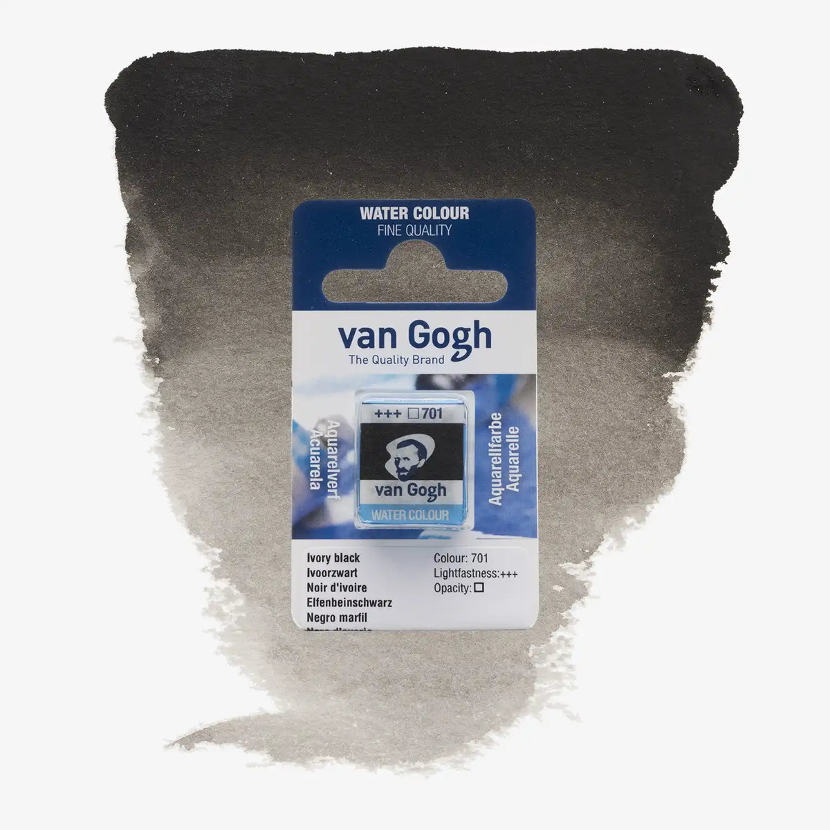 VanGogh_feste-Aquarellfarbe-im-halben-Naepfchen-auf-Farbkarte-Farbfamilie-Schwarz-FArbe-Elfenbein-_Schwarz-701