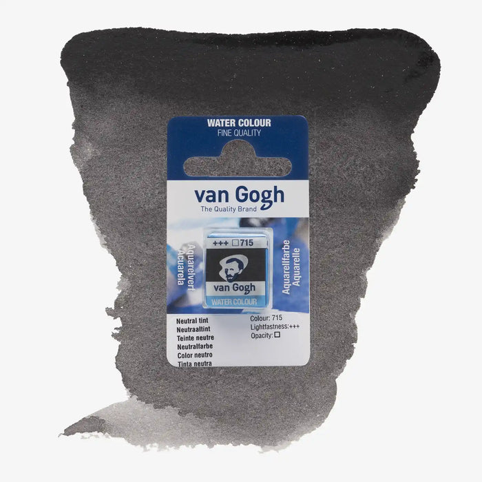 VanGogh_feste-Aquarellfarbe-im-halben-Naepfchen-auf-Farbkarte-Farbfamilie-Grau-FArbe-Neutraler-_Farbton-715