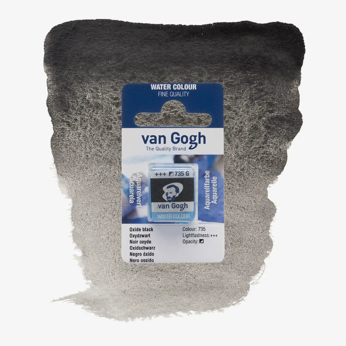 VanGogh_feste-Aquarellfarbe-im-halben-Naepfchen-auf-Farbkarte-Farbfamilie-Schwarz-FArbe-Oxid-_Schwarz-735
