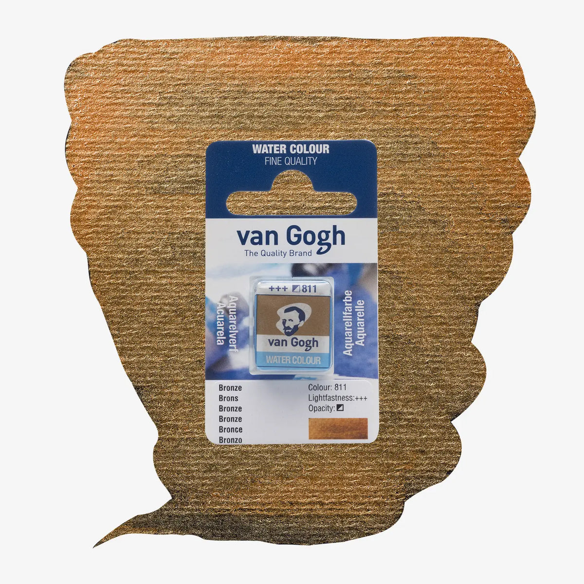 VanGogh_feste-Aquarellfarbe-im-halben-Naepfchen-auf-Farbkarte-Farbfamilie-Braun-FArbe-Bronze-811