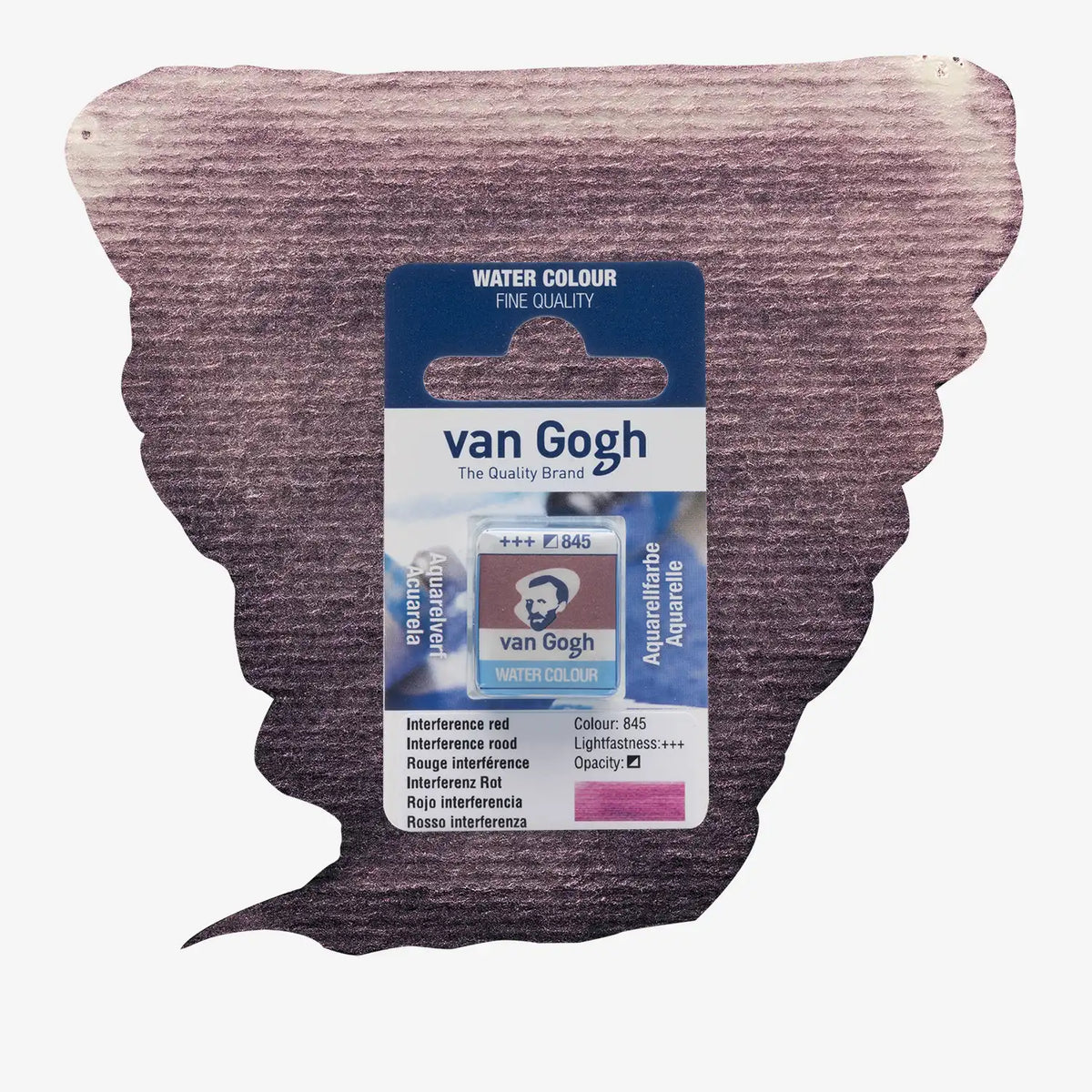 VanGogh_feste-Aquarellfarbe-im-halben-Naepfchen-auf-Farbkarte-Farbfamilie-Rot-FArbe-Interferenz-_Rot-845