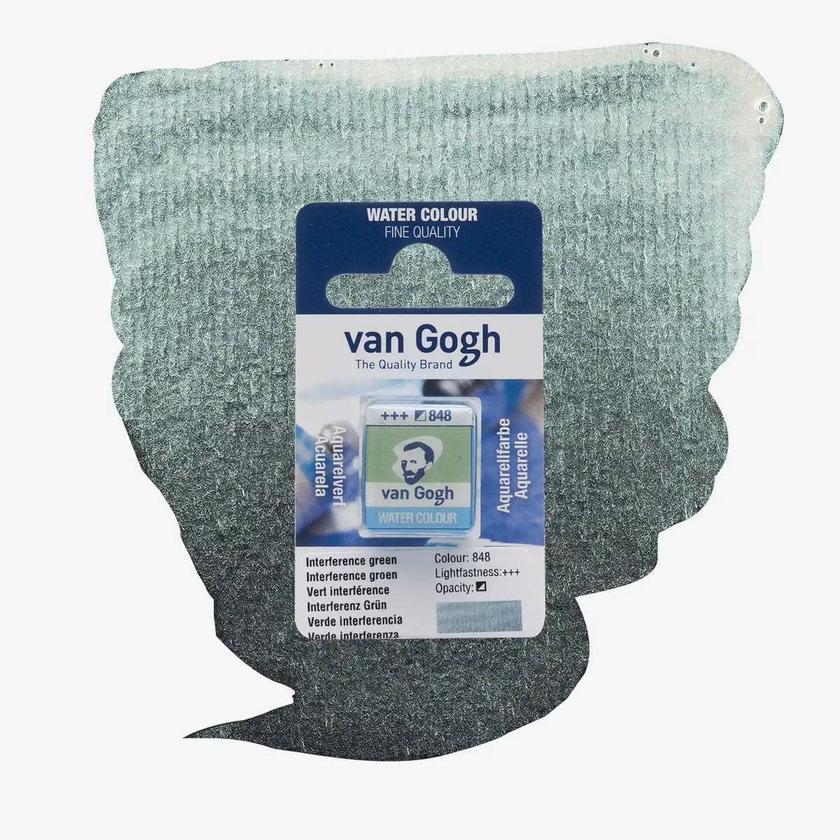 VanGogh_feste-Aquarellfarbe-im-halben-Naepfchen-auf-Farbkarte-Farbfamilie-Gruen-FArbe_Interferenz-_Gruen-848