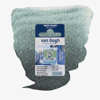 VanGogh_feste-Aquarellfarbe-im-halben-Naepfchen-auf-Farbkarte-Farbfamilie-Gruen-FArbe_Interferenz-_Gruen-848