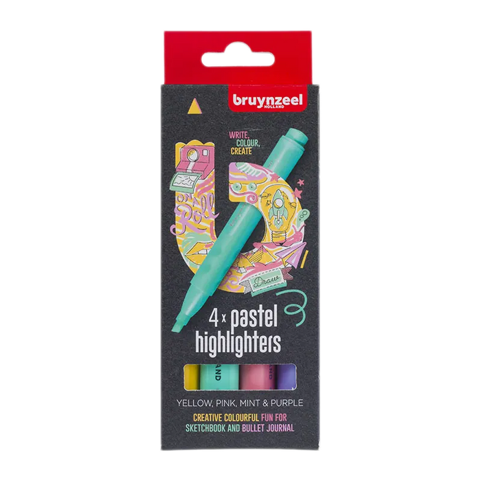 Bruynzeel / Textmarker / Highlighter / Pastel / 4er Set