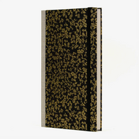 Skizzenbuch / Sketchbook / A5small / Blanko / Chiyogami / Floral - Kirschblüte-Gold-auf-schwarz