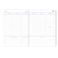 Akademischer Wochenplaner / 18 Monate / 2025-2026 / Flieder Kariert