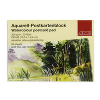 AMI / Aquarell-Postkartenblock 300 g/m²