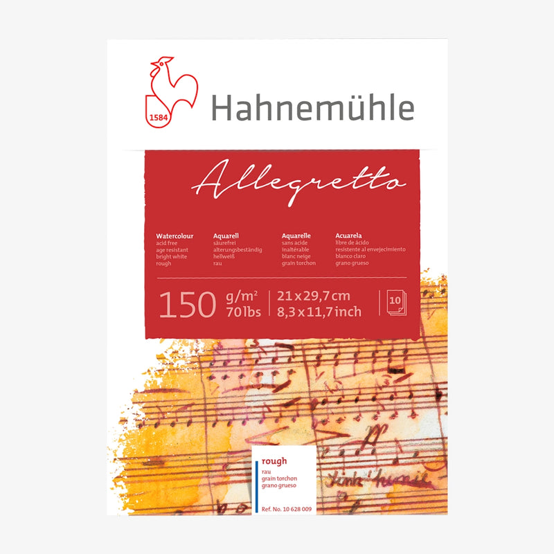 Aquarellblock-150grm-Hahnemuehle-Allegro-10blatt-A4-Cover-Front-Produktansicht
