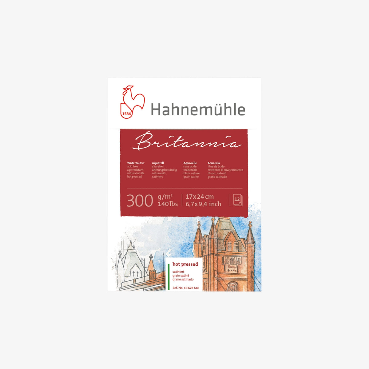 Britannia / Aquarellblock / 300g/m² / naturweiß / hot pressed / satiniert
