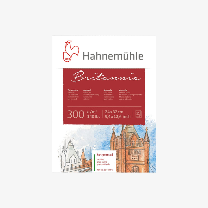 Britannia / Aquarellblock / 300g/m² / naturweiß / hot pressed / satiniert