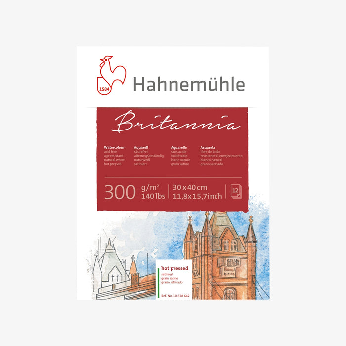 Britannia / Aquarellblock / 300g/m² / naturweiß / hot pressed / satiniert