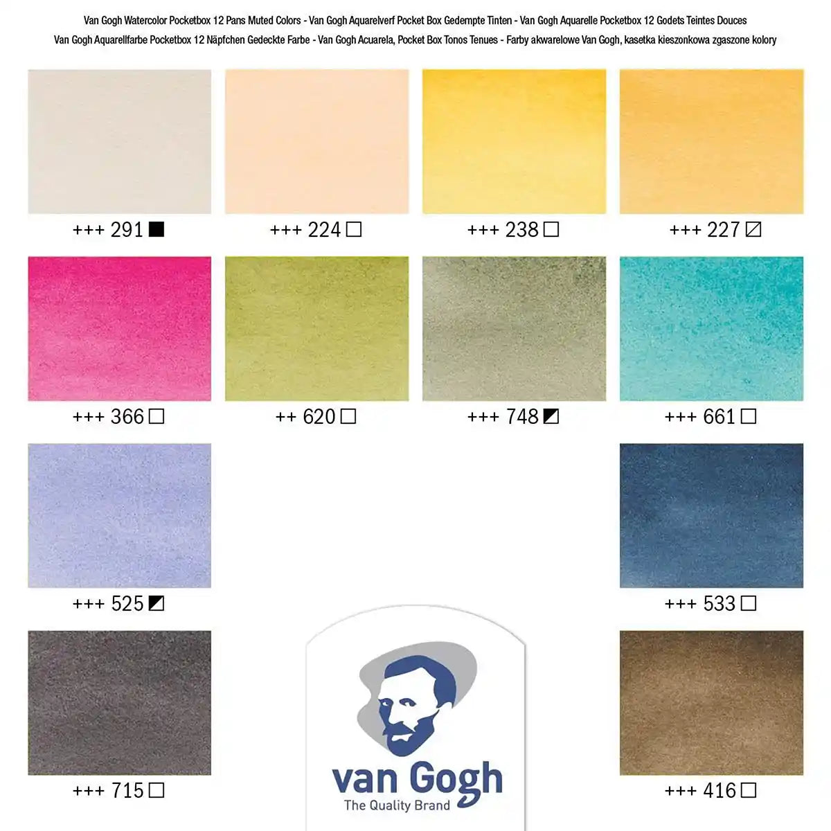 Van Gogh / Aquarellfarben / muted Colours  / Aquarellset mit 12 Farben