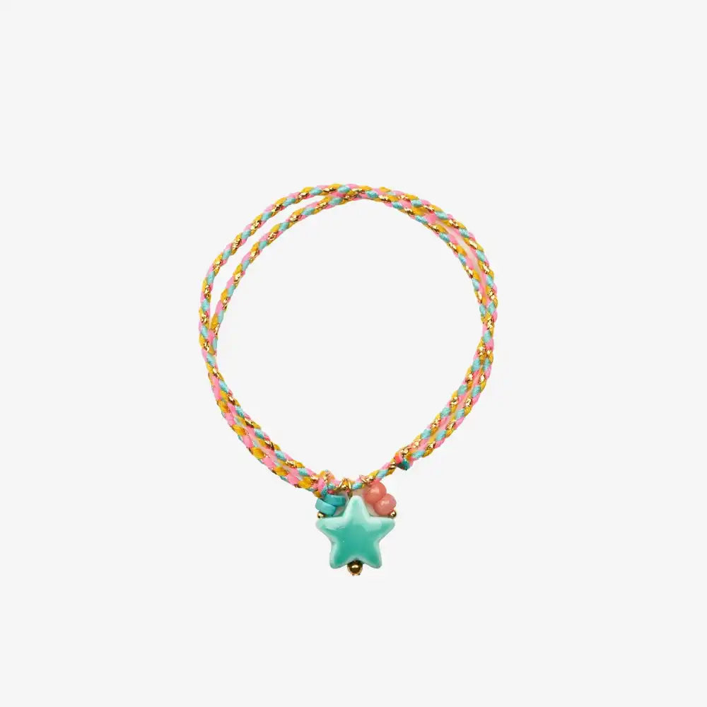 Armband-Edelstahl-14kvergoldet-Keramik-Polyesterband-Hoshi-Bohem-Groesse-verstellbar-Produktansicht