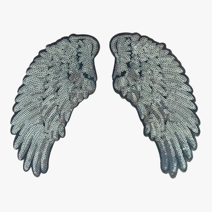 Aufbügel Patch / Silberne Flügel