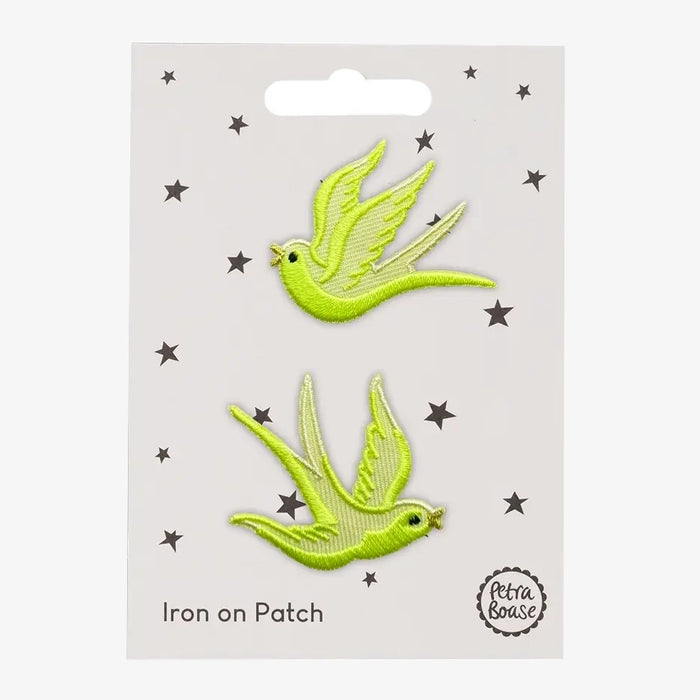 Aufbügel Patch / neon gelbe Schwalben