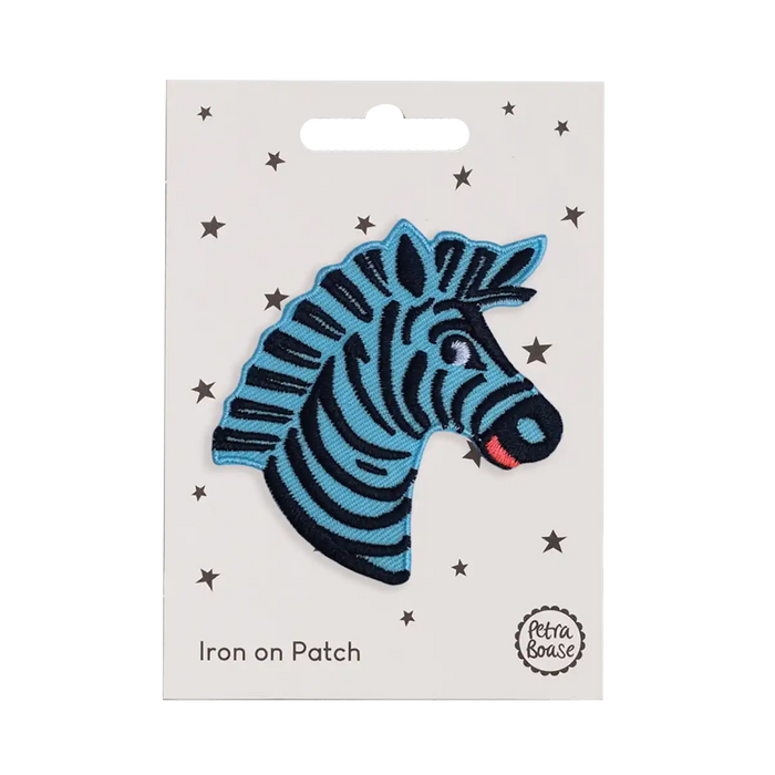 Aufbügel Patch / Zebra blau