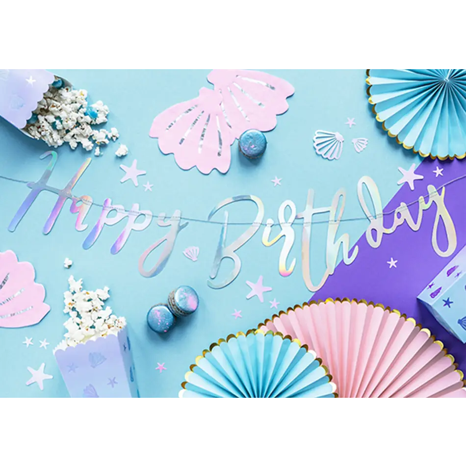Bannergirlande / Happy Birthday / Iridescent