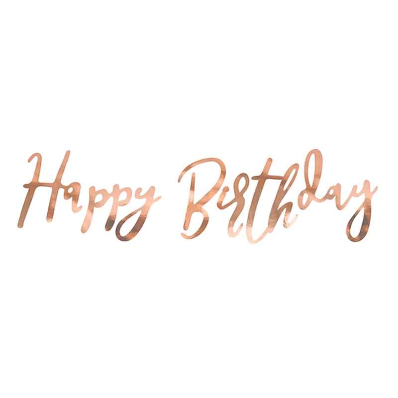 Bannergirlande / Happy Birthday / Rosegold