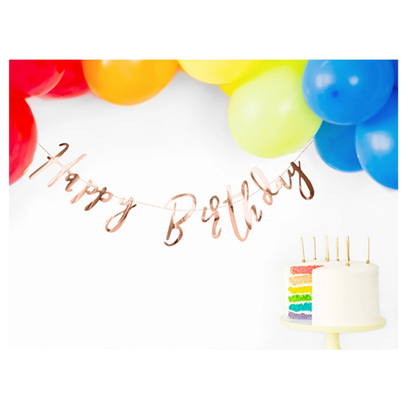 Bannergirlande / Happy Birthday / Rosegold