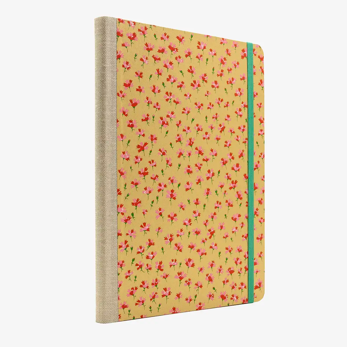 Blaupause-Blanko-Skizzenbuch-Format-17x24cm-192Seiten-Ivory-Papier-Cover-Motiv-Chiyogami-kleine-rote-Blumen-auf-Gold-Cover-seitlich-von-hinten