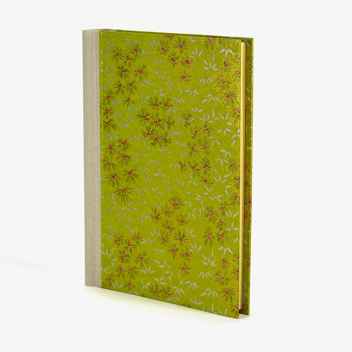 Fotoalbum / H30xB23cm / 60 Seiten / Chiyogami, Botanisch-grün-silber-gold