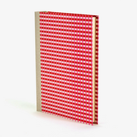 Fotoalbum / H30xB23cm / 60 Seiten / Chiyogami, graphisch-Karos-rot-rosa-weiß