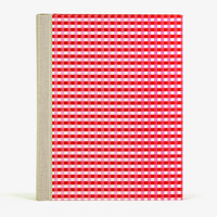 Fotoalbum / H30xB23cm / 60 Seiten / Chiyogami, graphisch-Karos-rot-rosa-weiß