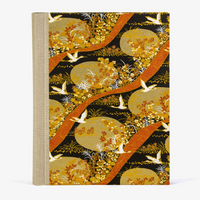 Fotoalbum / H30xB23cm / 60 Seiten / Chiyogami, animals-Kraniche-gold-schwarz-orange