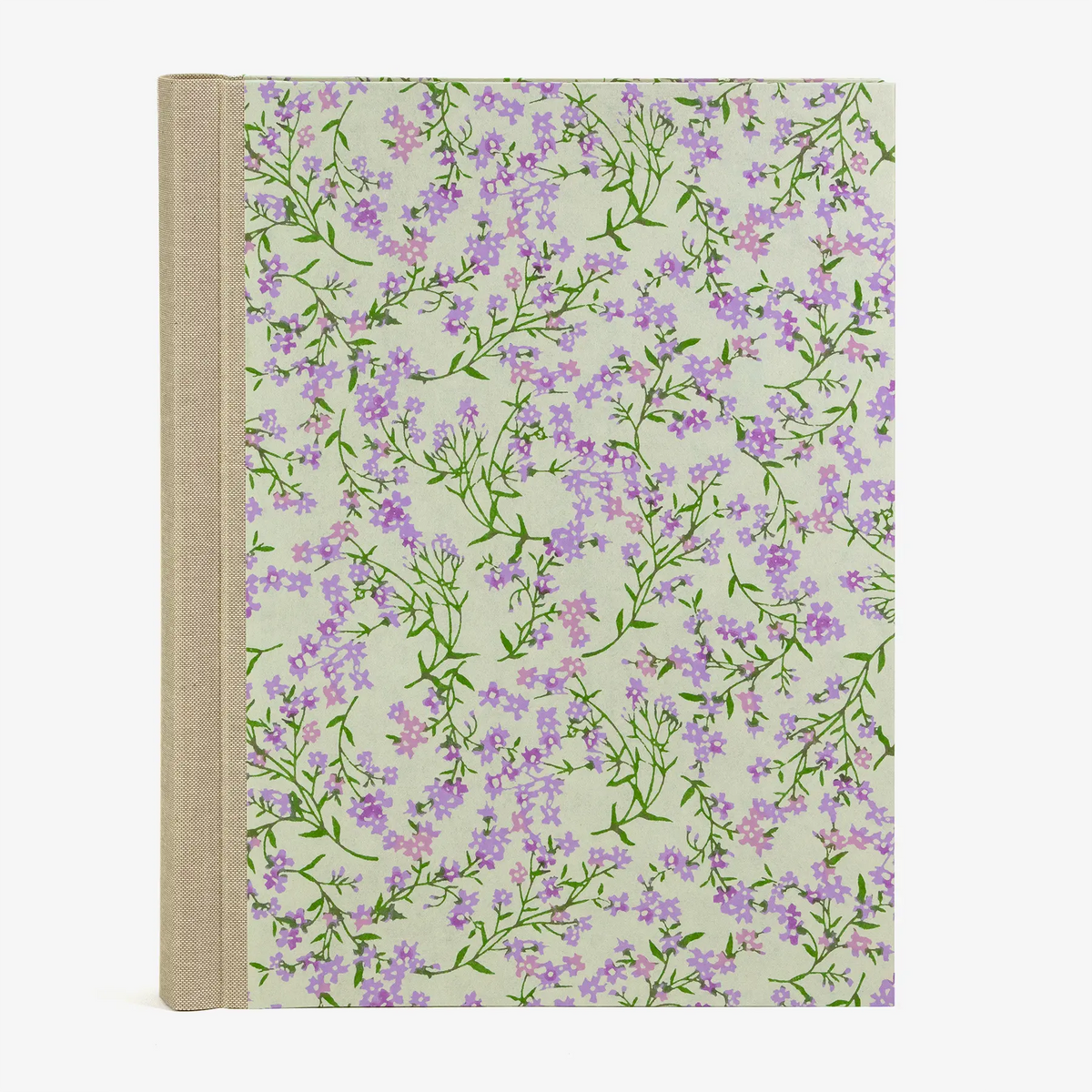 Fotoalbum / H30xB23cm / 60 Seiten / Katazome Shi - Flower-Blütenraken-flieder-grün