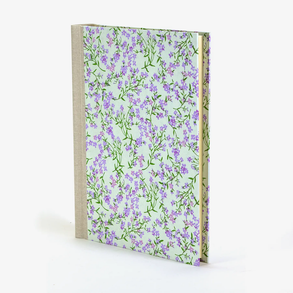 Fotoalbum / H30xB23cm / 60 Seiten / Katazome Shi - Flower-Blütenraken-flieder-grün