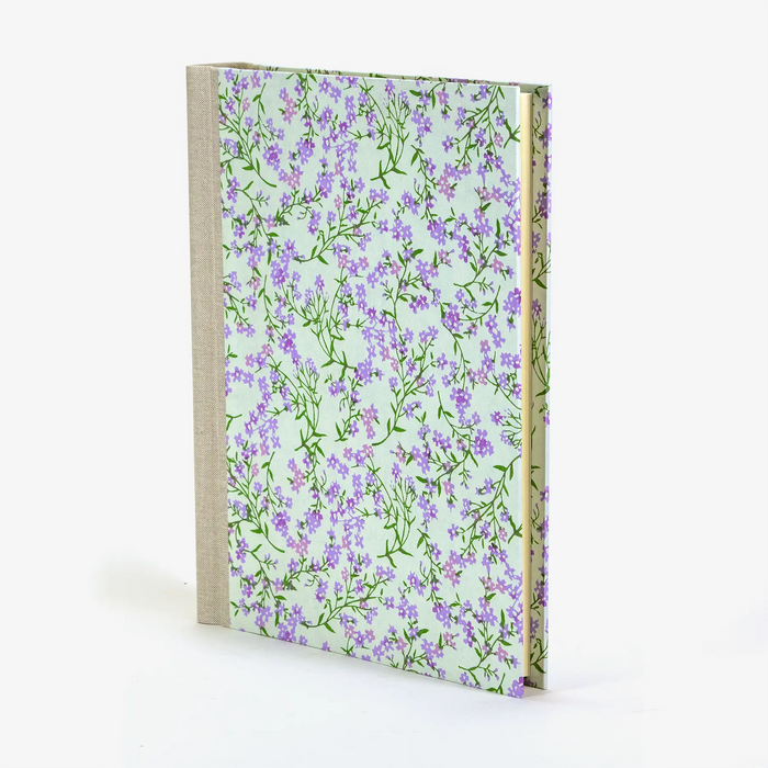 Fotoalbum / H30xB23cm / 60 Seiten / Katazome Shi - Flower-Blütenraken-flieder-grün