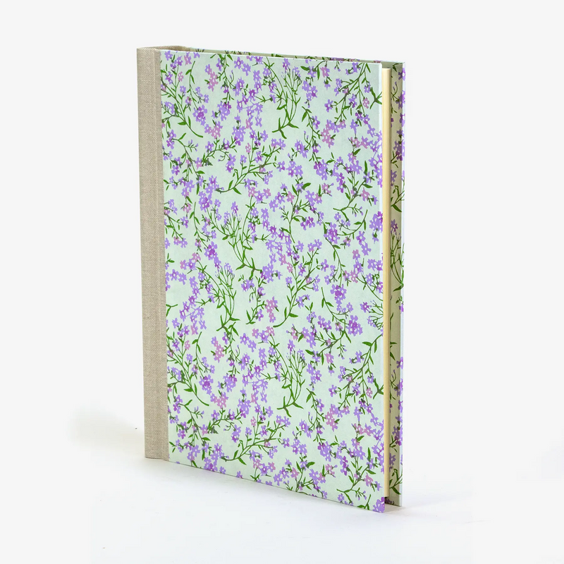 Fotoalbum / H30xB23cm / 60 Seiten / Katazome Shi - Flower-Blütenraken-flieder-grün