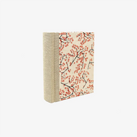 Blaupause-Fotoalbum-Format-15x10cm-30-Folien-bezogen-mit-Lokta-PApier-Motiv-Kirschbluete-rot-auf-Natur-seitlich-von-hinten