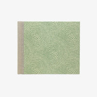 Blaupause-Fotoalbum-Format-20x23cm-60Seiten-cremefarbenem-Fotokarton-bezogen-mit-Baumwoll-PApier-Motiv-Strichpattern-White-green-von-vorn