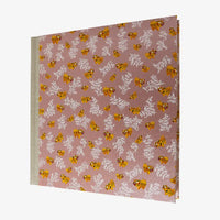 Blaupause-Fotoalbum-H30xB30cm-60-cremefarbene-Seiten-Motiv-Chiyogami-Papier-Tiger-auf-pearlrosa-seitlich-von-vorn