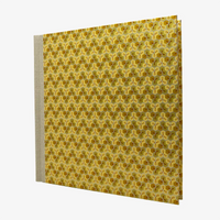Blaupause-Fotoalbum-H30xB30cm-60-cremefarbene-Seiten-Motiv-Chiyogami-Waben-Gold-seitlich-von-vorn