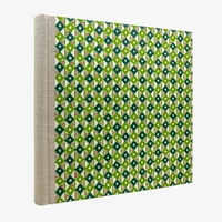 Blaupause-Fotoalbum-H30xB30cm-60-cremefarbene-Seiten-Motiv-Katazome-Shi-rautenmuster-Gruen-seitlich-von-hinten