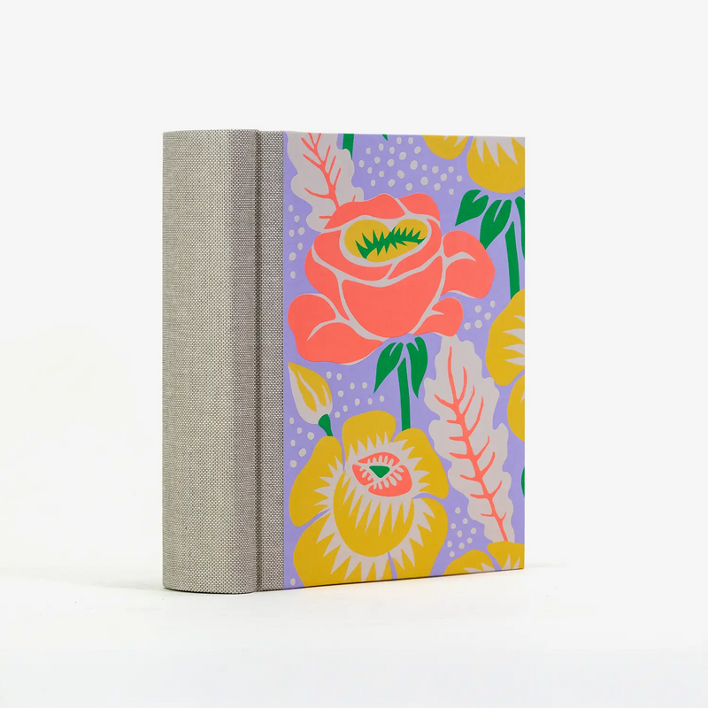 Fotoalbum / H15xB10cm / 30 Folientaschen / Offset / neon Blüte auf Flieder
