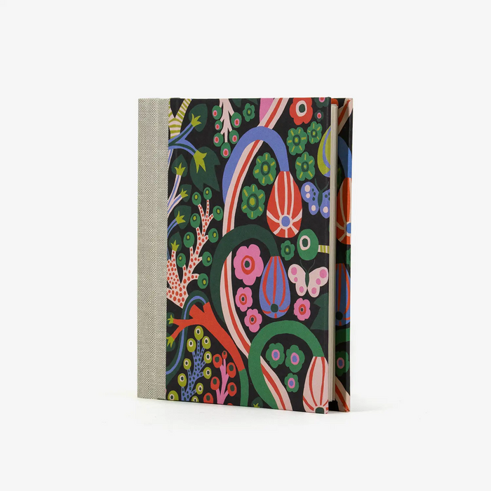 Blaupause-Fotoalbum-fuer13x15Fotos-30folien-fuer60Bilder-mit-offset-botanisch-bunt-auf-schwarz-cover-vorn-1
